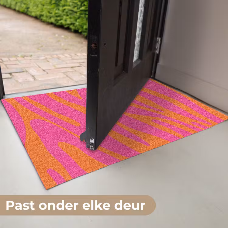 Zebraprint - Roze - Oranje - Dierenprint Deurmat klein -USP_NL