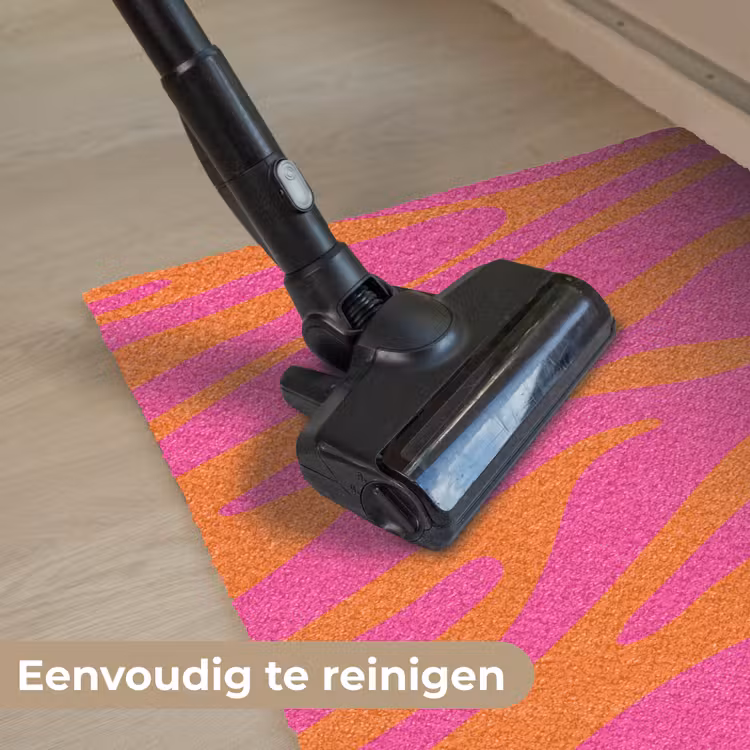 Zebraprint - Roze - Oranje - Dierenprint Deurmat klein -reinigen_NL