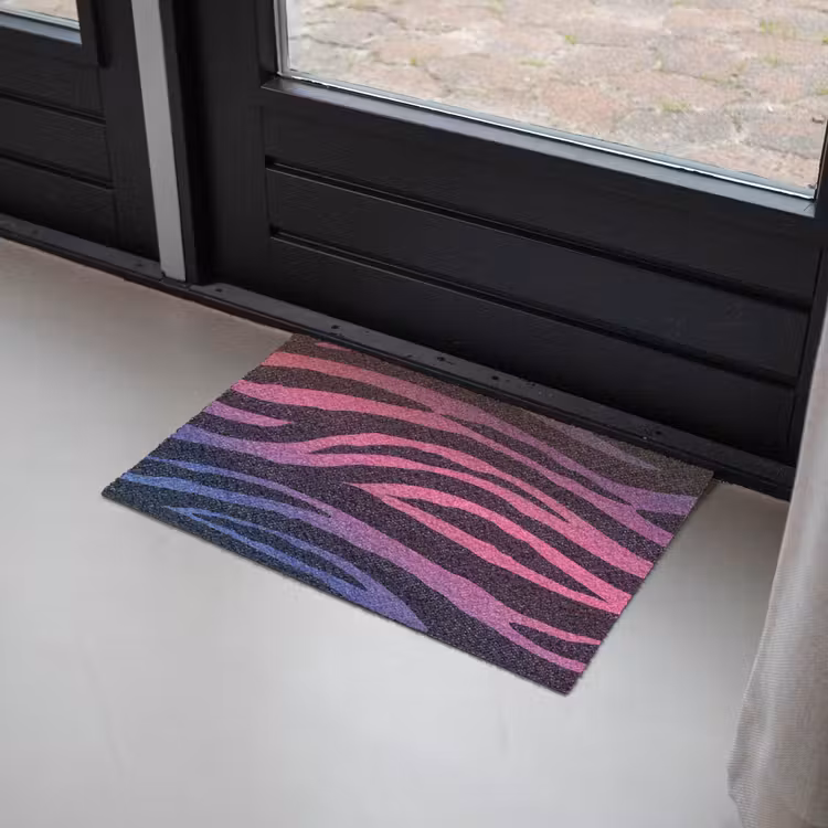 Zebraprint - Roze - Paars - Dierenprint Deurmat klein -sfeer2