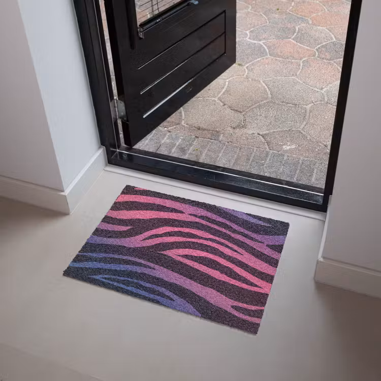 Zebraprint - Roze - Paars - Dierenprint Deurmat klein -sfeer5