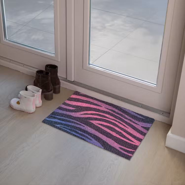 Zebraprint - Roze - Paars - Dierenprint Deurmat klein -sfeer3