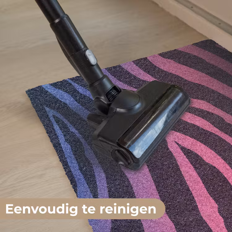 Zebraprint - Roze - Paars - Dierenprint Deurmat klein -reinigen_NL