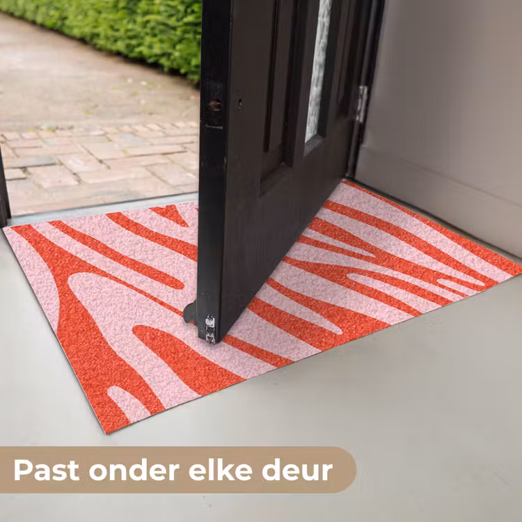 Zebraprint - Roze - Rood - Dierenprint Deurmat klein -USP_NL