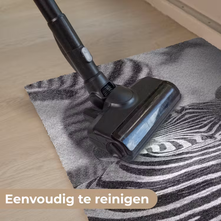 Zebra's - Zwart - Wit Deurmat klein -reinigen_NL