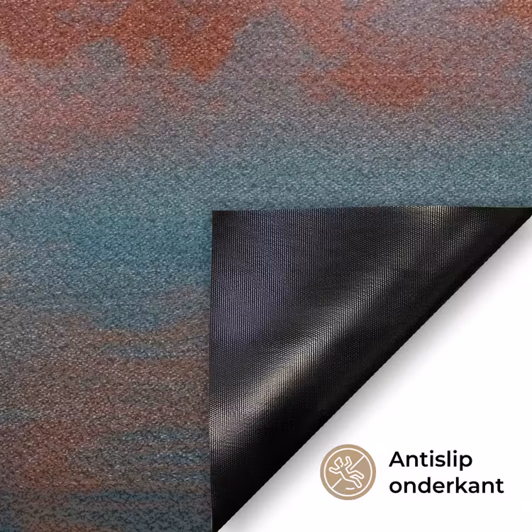 Zee - Boot - Wolken - Oranje Deurmat klein -antislip_NL