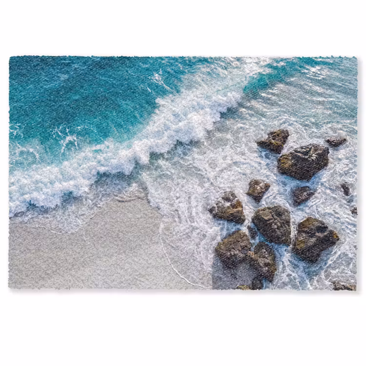 Zee - Golf - Strand - Natuur - Blauw Deurmat klein -zkaufland3d