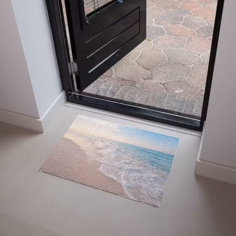 Zee - Golven - Strand - Natuur - Wit Deurmat klein -sfeer5