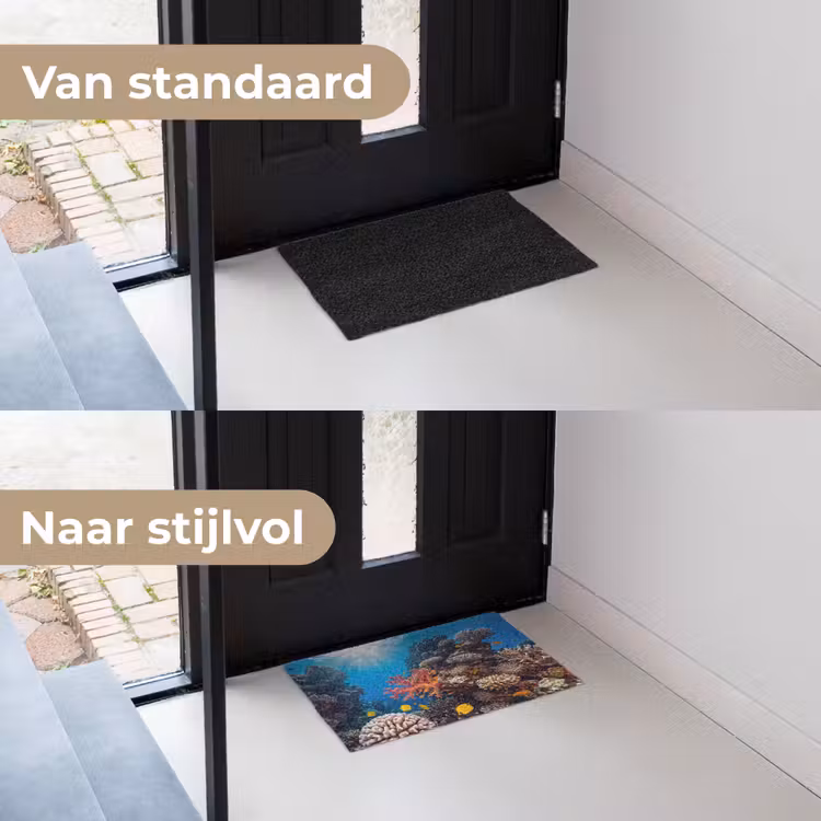 Zee - Koraalrif - Natuur - Levendig - Blauw Deurmat klein -voor-na_NL