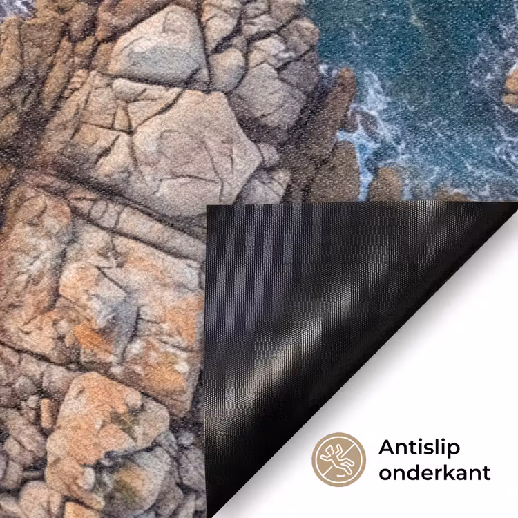 Zee - Kustlijn - Natuur - Abstract - Blauw Deurmat klein -antislip_NL