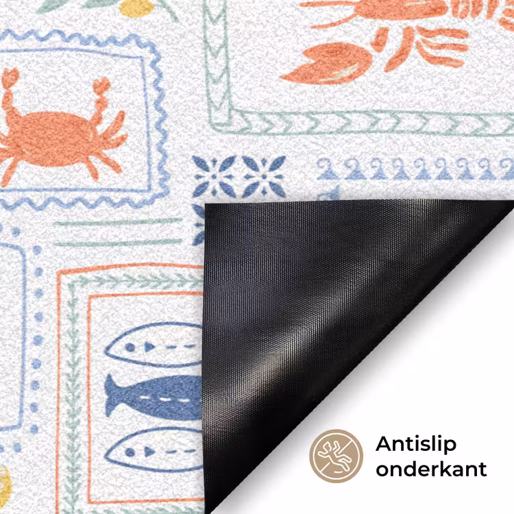 Zee - Zomer - Krab - Patroon Deurmat klein 898 -antislip_NL