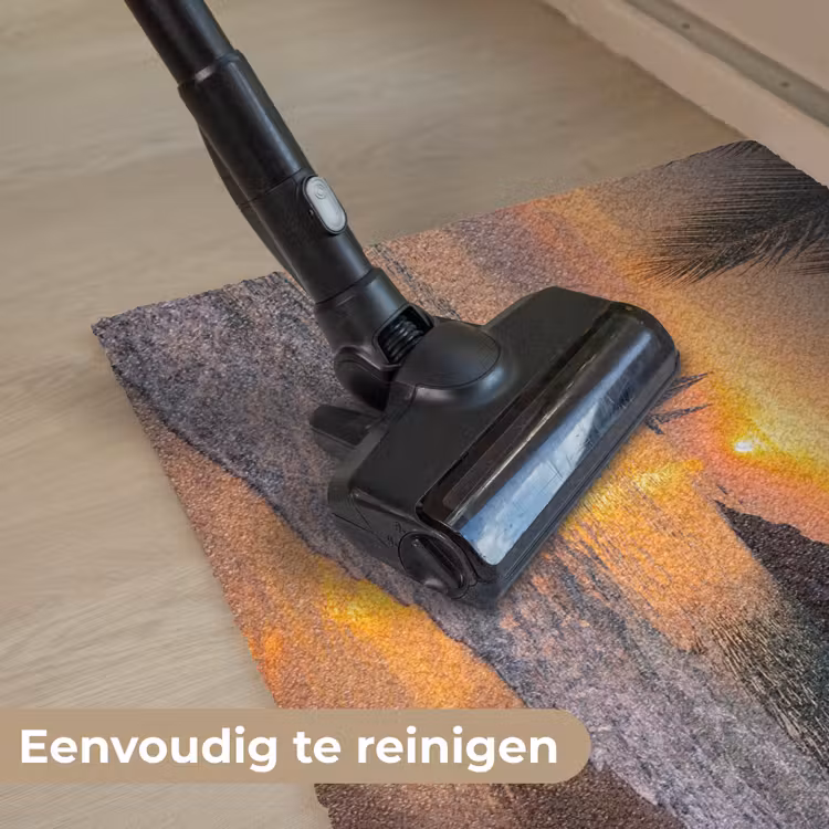 Zee - Zonsondergang - Boot - Natuur - Oranje Deurmat klein -reinigen_NL
