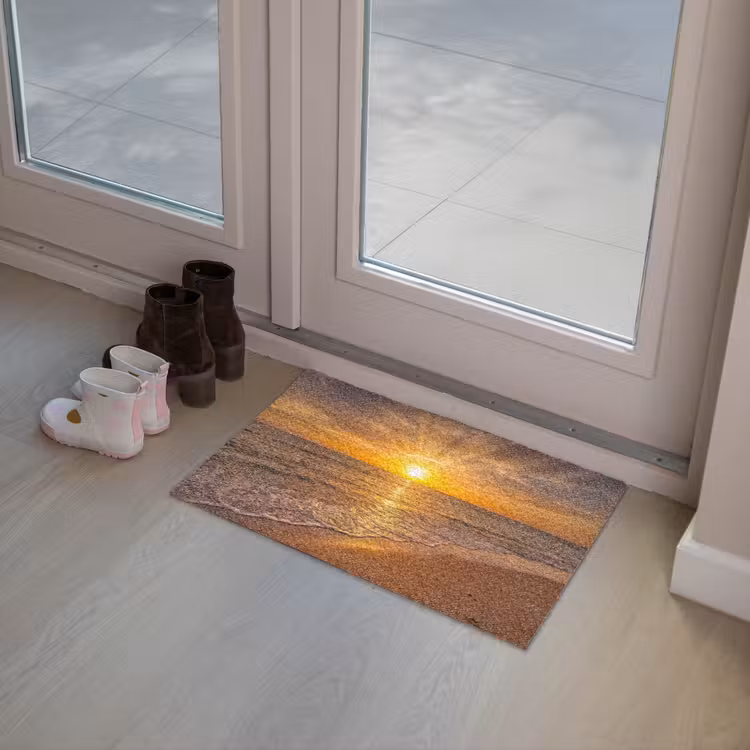 Zee - Zonsondergang - Golven - Kust - Oranje Deurmat klein -sfeer3