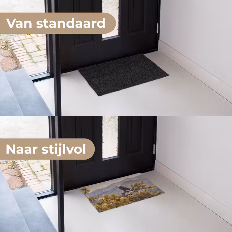 Zeearend - Boom - Bergen - Groen Deurmat klein -voor-na_NL