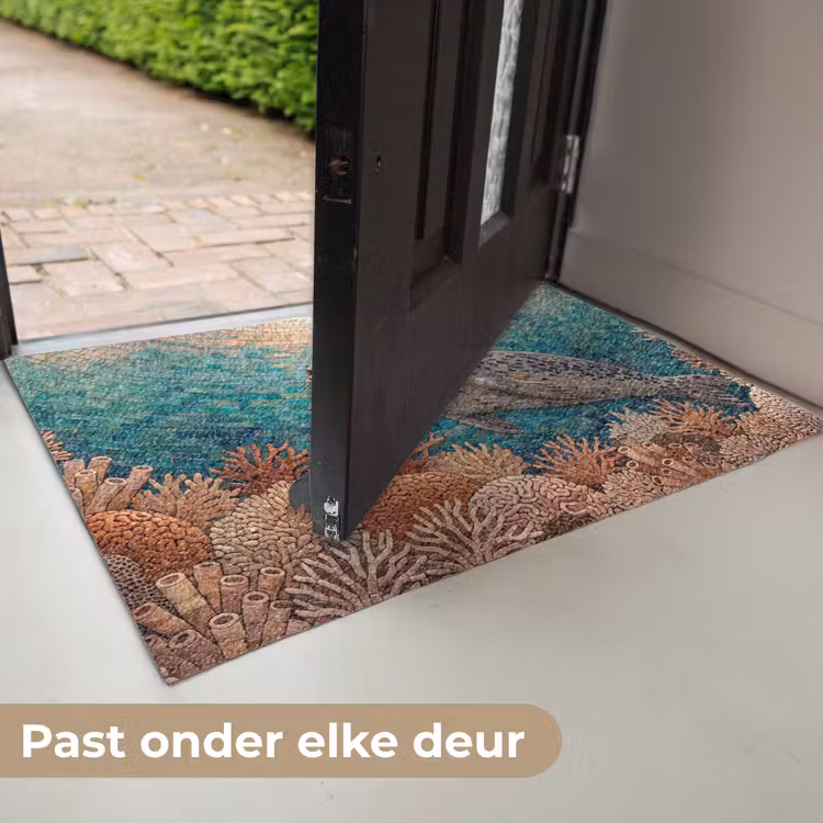 Zeehond - Mozaïek - Onderwater - Dieren - Blauw Deurmat klein -USP_NL