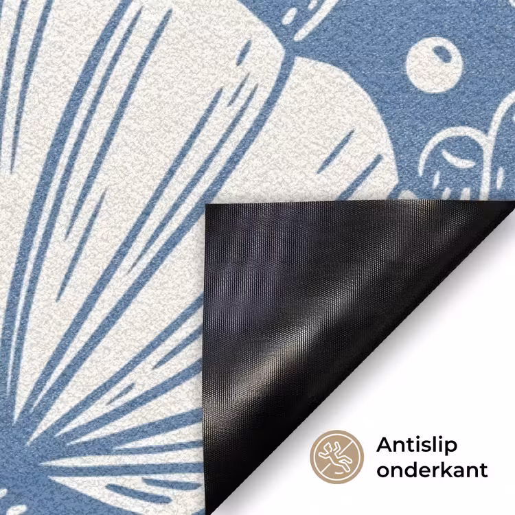 Zeeleven - Koraal - Schelp - Vis - Illustratie - Onderwater Deurmat klein -antislip_NL