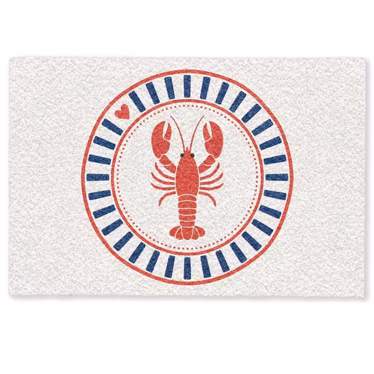 Zeeleven - Kreeft - Embleem - Grafisch - Rood Deurmat klein -zkaufland3d