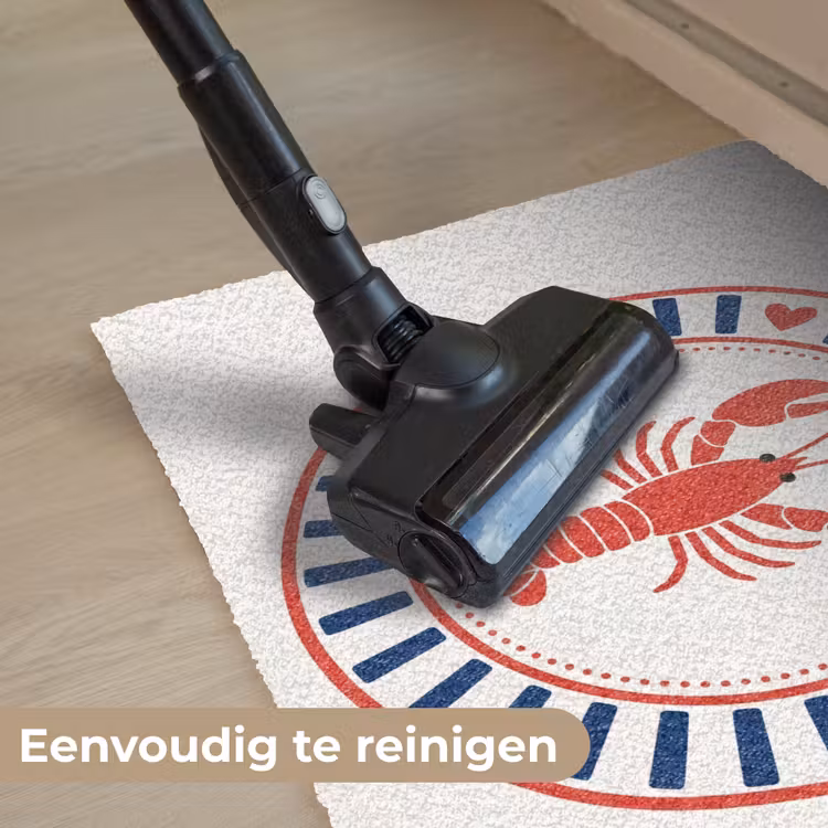 Zeeleven - Kreeft - Embleem - Grafisch - Rood Deurmat klein -reinigen_NL