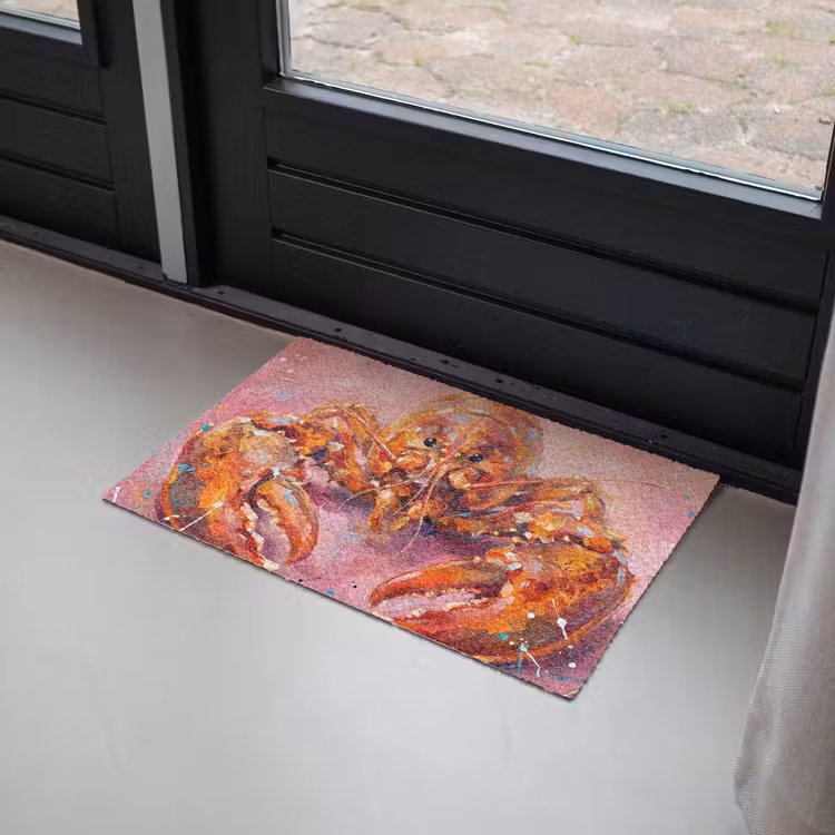 Zeeleven - Kreeft - Spatters - Abstract - Roze Deurmat klein -sfeer2