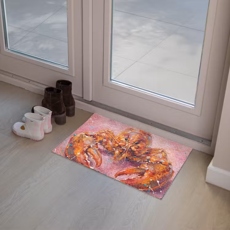 Zeeleven - Kreeft - Spatters - Abstract - Roze Deurmat klein -sfeer3