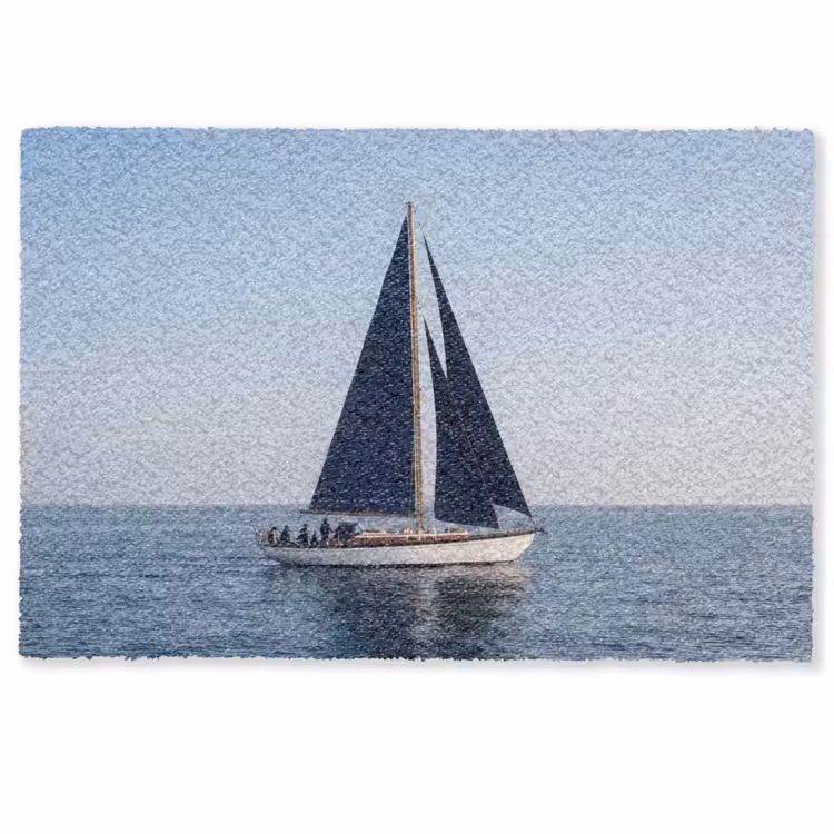Zeilboot - Zee - Blauw Deurmat klein -zkaufland3d
