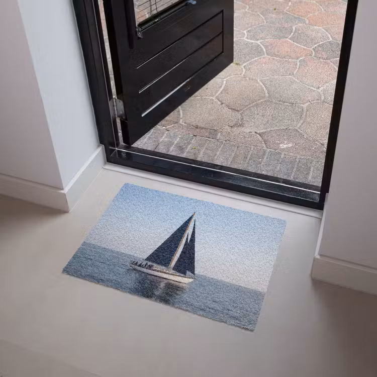 Zeilboot - Zee - Blauw Deurmat klein -sfeer5