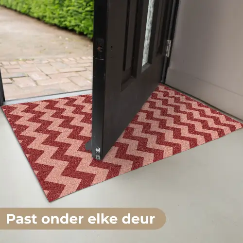 Zigzag - Strepen - Patroon - Rood Deurmat klein -USP_NL