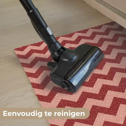Zigzag - Strepen - Patroon - Rood Deurmat klein -reinigen_NL