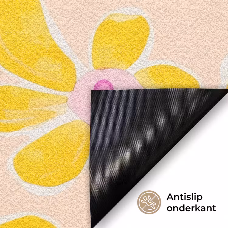 Zomers - Bloemen - Geel Deurmat klein 898 -antislip_NL