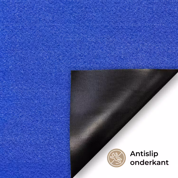 Zon - Gezicht - Penseelstructuur - Blauw Deurmat klein -antislip_NL