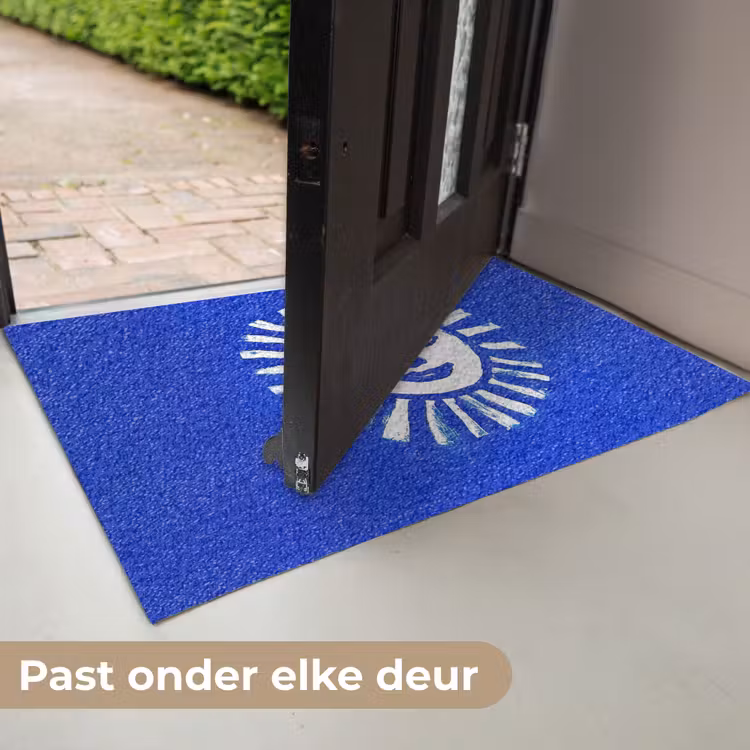 Zon - Gezicht - Penseelstructuur - Blauw Deurmat klein -USP_NL