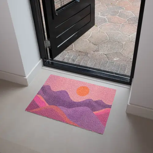 Zon - Heuvels - Paars - Abstract Deurmat klein -sfeer5