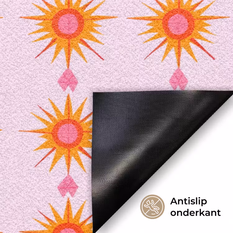 Zon - Motief - Roze Deurmat klein 898 -antislip_NL