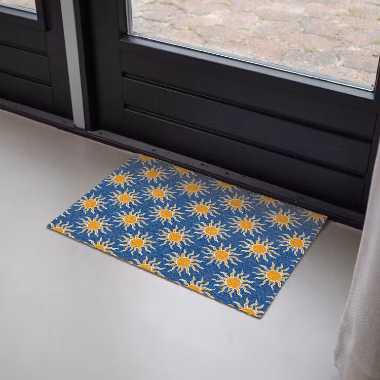 Zon - Patroon - Blauw Deurmat klein 898 -sfeer2