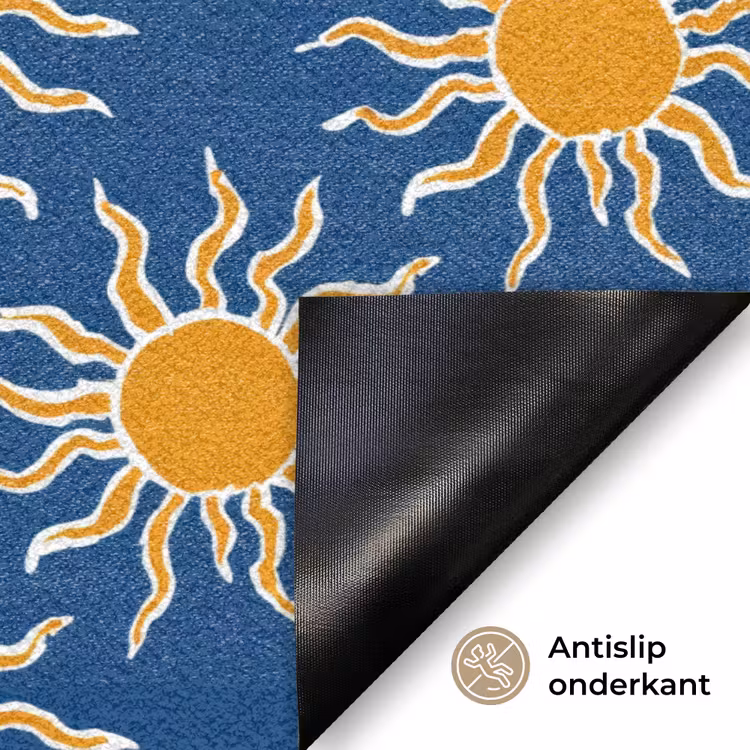 Zon - Patroon - Blauw Deurmat klein 898 -antislip_NL