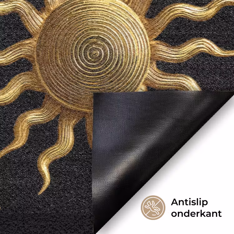 Zon - Patroon - Luxe - Goud - Zwart Deurmat klein 898 -antislip_NL