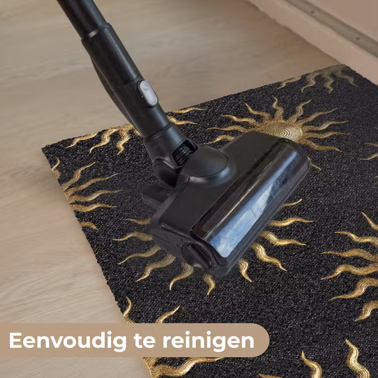 Zon - Patroon - Luxe - Goud - Zwart Deurmat klein 898 -reinigen_NL