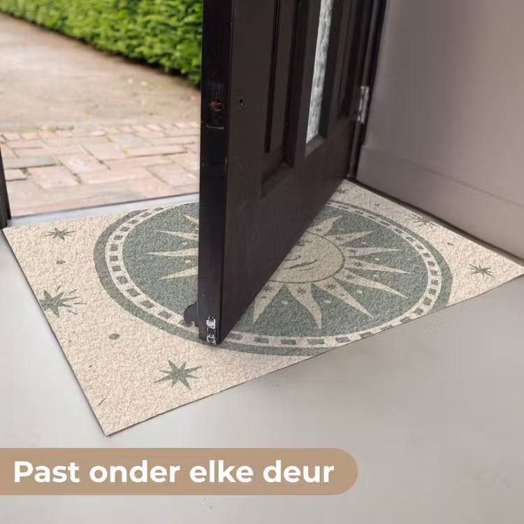 Zon - Sterren - Astrologie - Vintage - Groen Deurmat klein -USP_NL