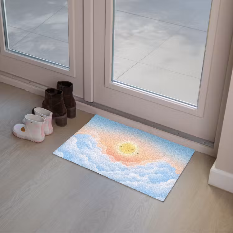 Zon - Vogels - Lucht - Natuur - Geel Deurmat klein -sfeer3