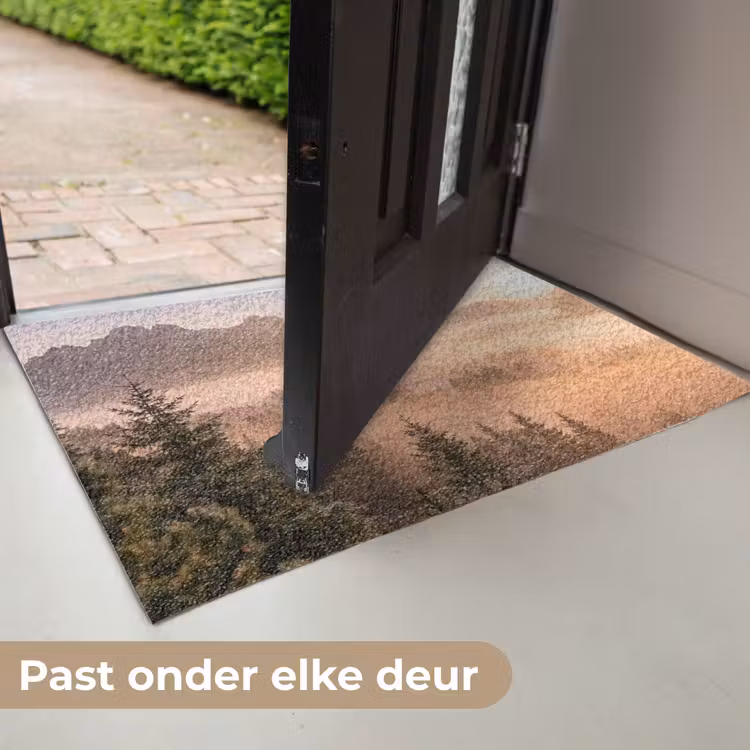 Zonlicht - Mist - Bergen - Bomen Deurmat klein -USP_NL