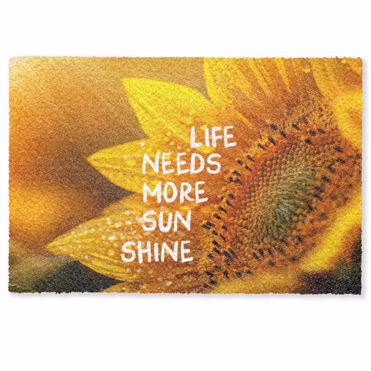 Zonnebloem - Close up - Geel - Quote Deurmat klein -zkaufland3d