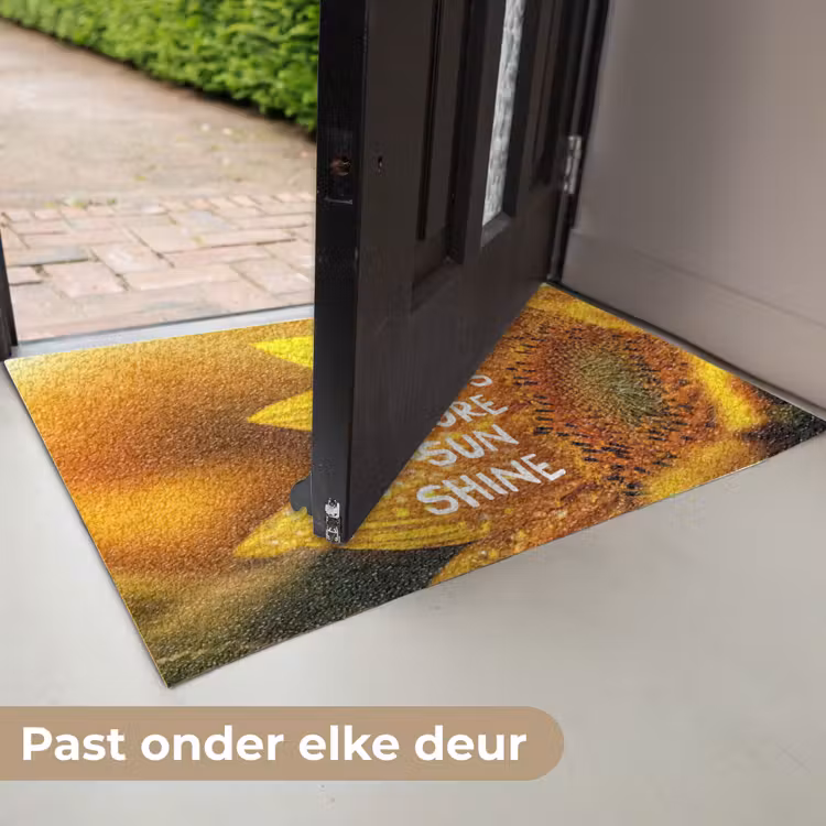 Zonnebloem - Close up - Geel - Quote Deurmat klein -USP_NL