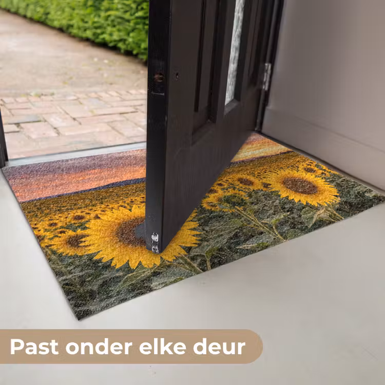 Zonnebloemen - Heuvellandschap - Geel Deurmat klein -USP_NL