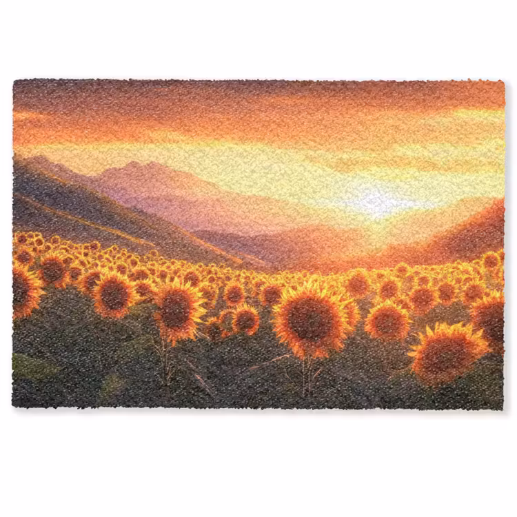 Zonnebloemen - Zonsondergang - Landschap Deurmat klein -zkaufland3d