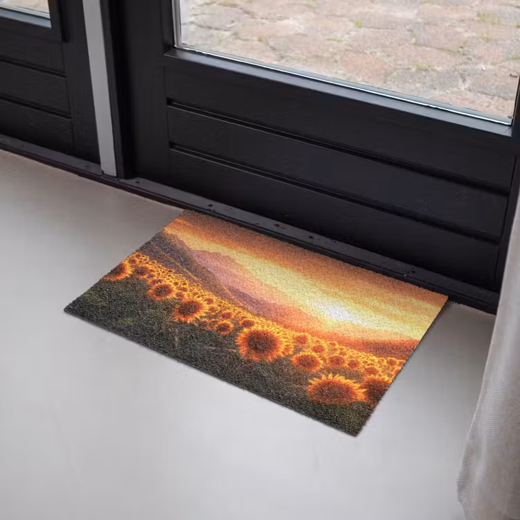 Zonnebloemen - Zonsondergang - Landschap Deurmat klein -sfeer2
