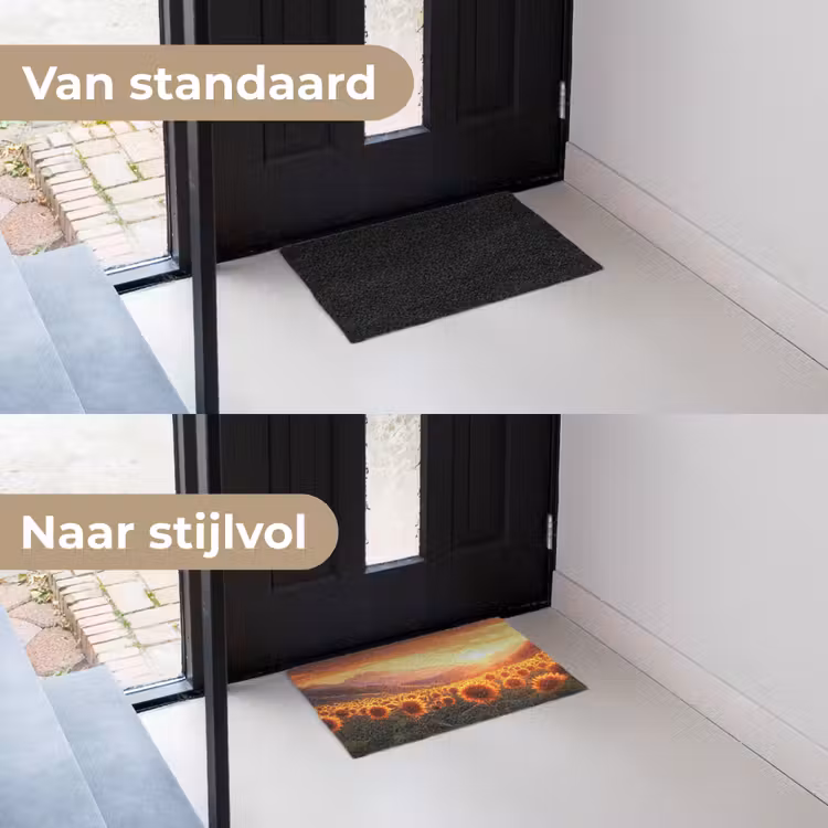 Zonnebloemen - Zonsondergang - Landschap Deurmat klein -voor-na_NL
