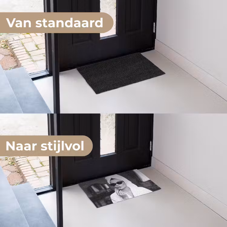 Zonnebril - Vrouw - Zwart - Wit Deurmat klein -voor-na_NL