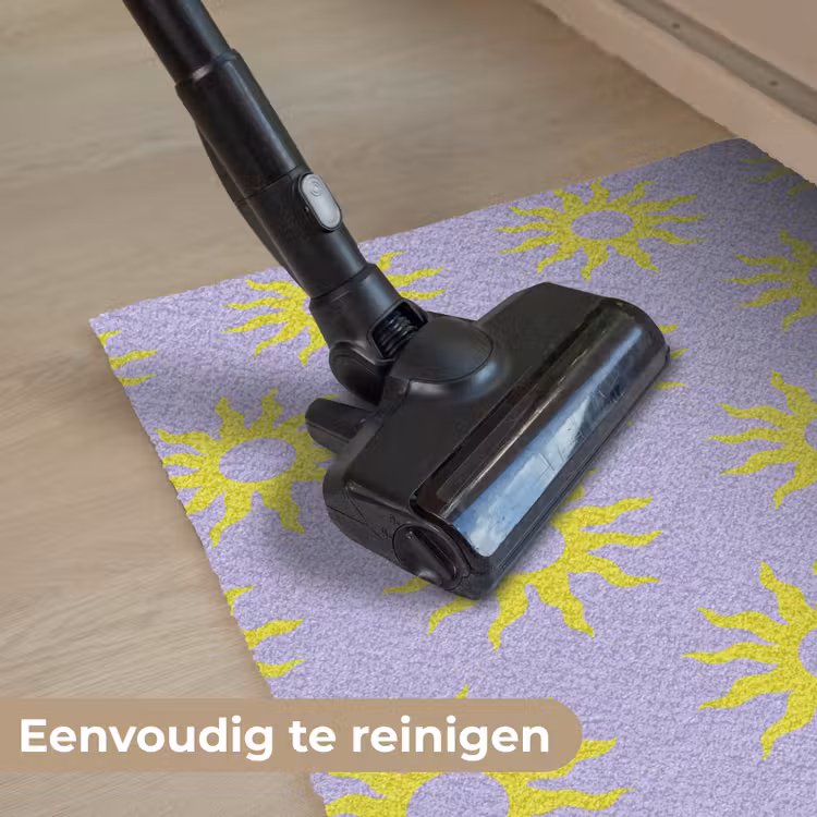 Zonnen patroon - Geel - Paars - Zomer Deurmat klein -reinigen_NL