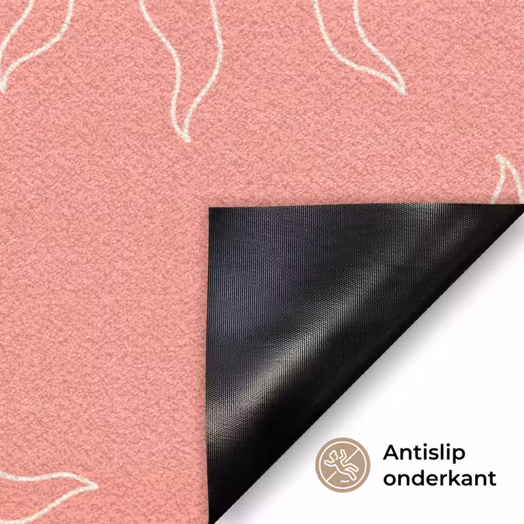 Zonnen - Print - Roze - Wit - Zomer Deurmat klein -antislip_NL