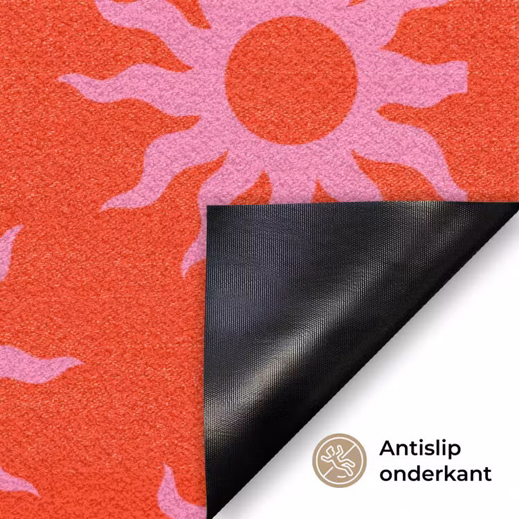 Zonnen - Rood - Roze - Patroon - Zomer Deurmat klein -antislip_NL