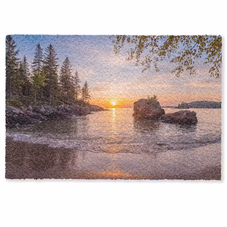 Zonsondergang - Kust - Water - Natuur - Oranje Deurmat klein -zkaufland3d
